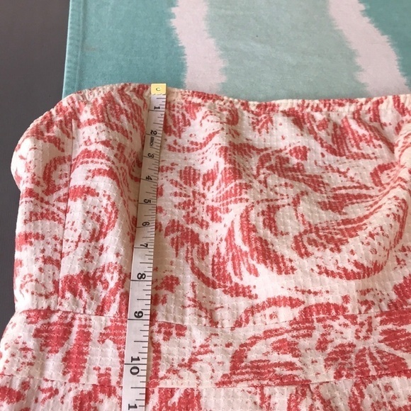 J. Crew Floral Print Textured Linen Cotton Blend Strapless Dress - Picture 8 of 8